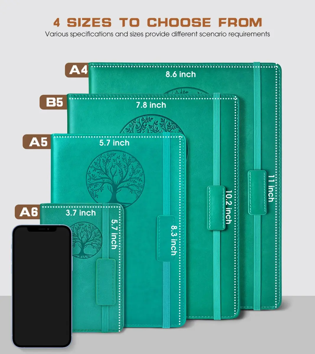 Biuwory A5 Hardcover Journal Notebook with Vintage Leather Cover, 140 Pages College Ruled | Daily Diary Notepad for Students & Professionals - view 2
