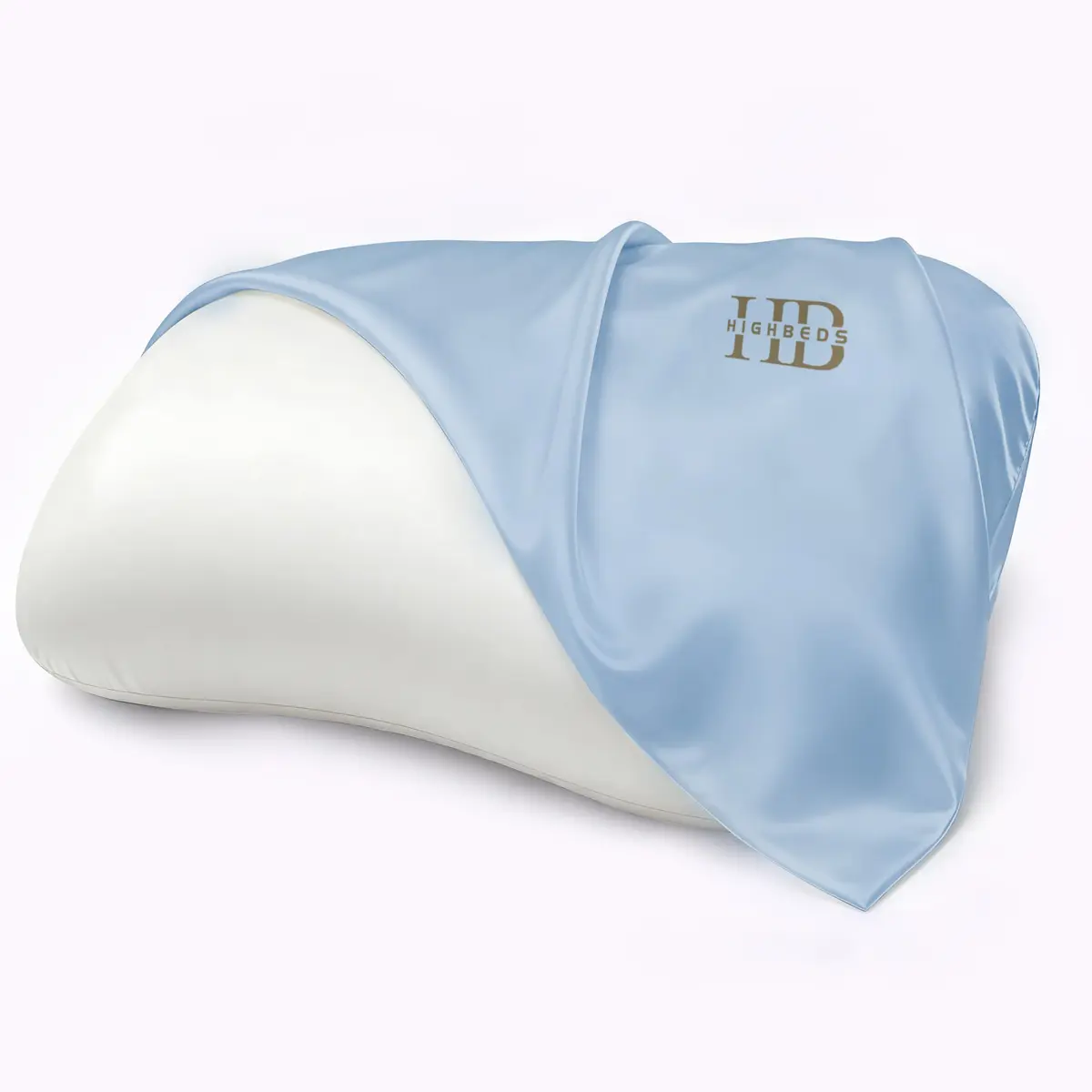 HighBeds Cervical Neck Pillow - Side Sleeper Pillow for Neck Pain Relief | Ergonomic Memory Foam & Ice Silk Cover - main product image