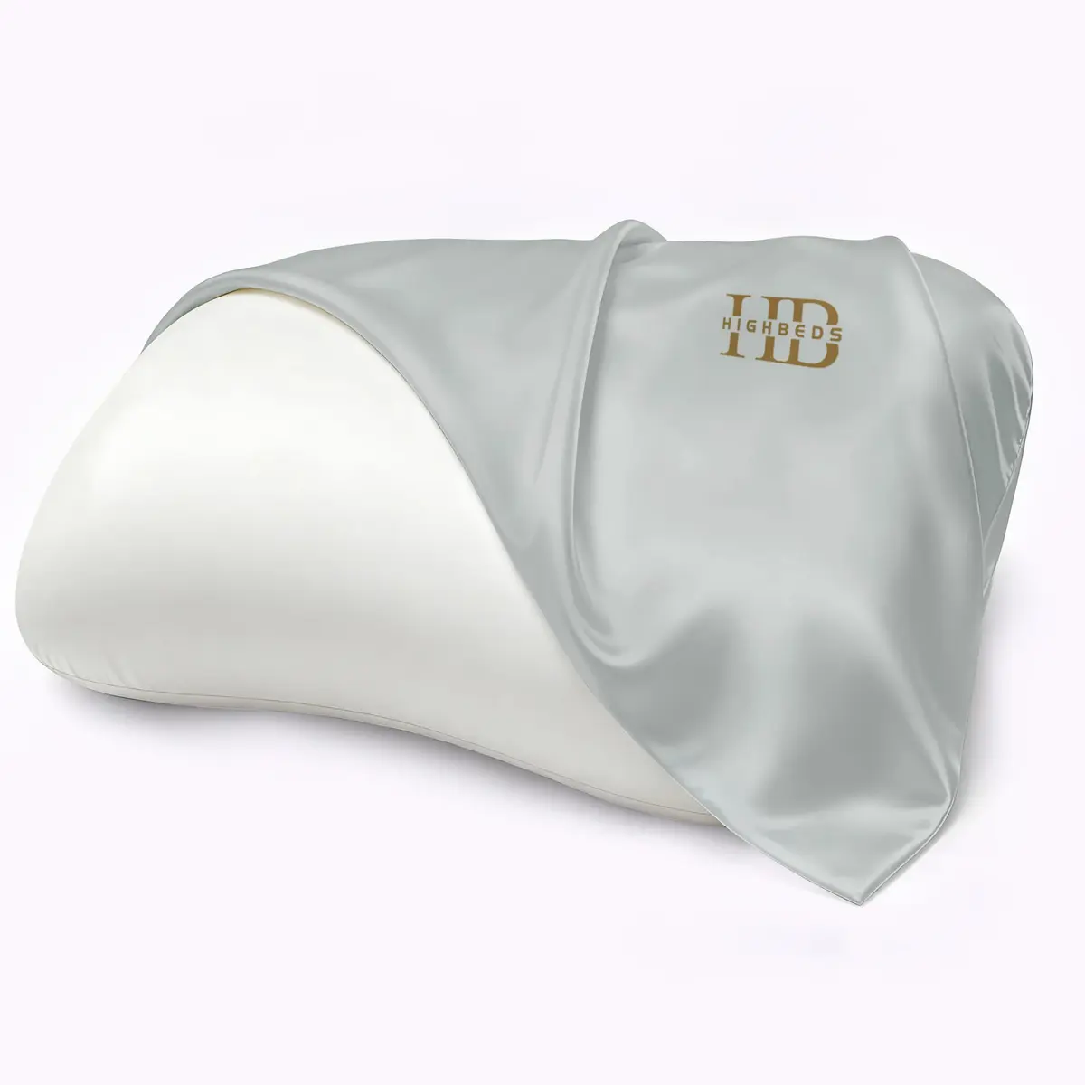 HighBeds Cervical Neck Pillow - Side Sleeper Pillow for Neck Pain Relief, Soft Ergonomic Memory Foam, Ice Silk Zipperless Pillowcase, Eco-Friendly Material - main product image