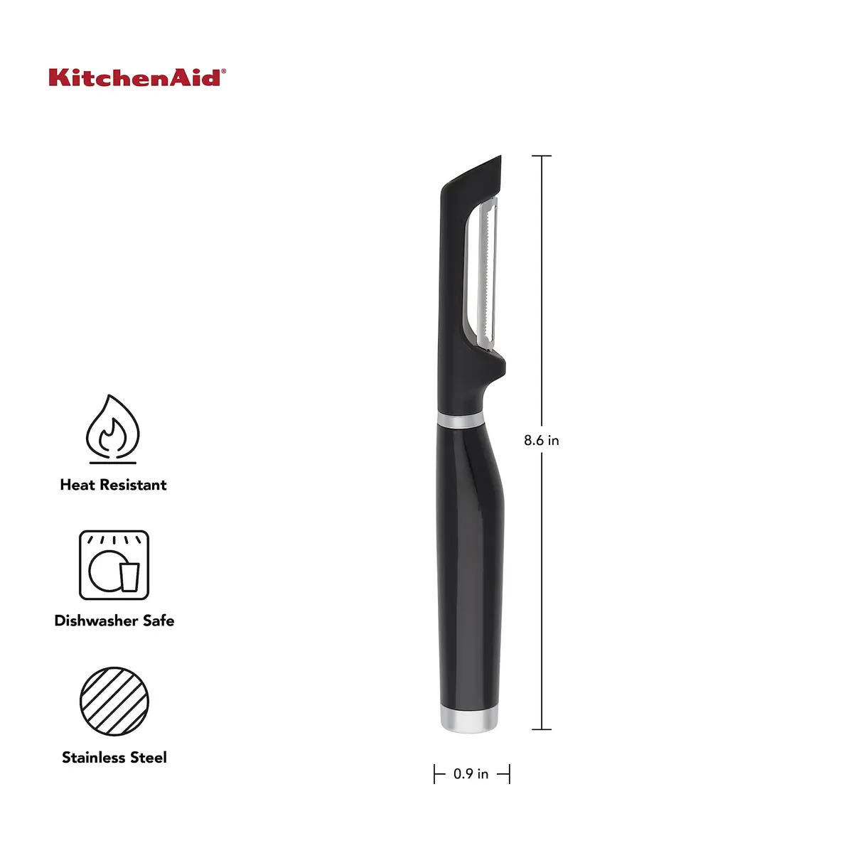 KitchenAid Classic Euro Peeler 8.6 inches | Double-Edge Serrated Blade, Ergonomic Handle, Dishwasher Safe - view 2