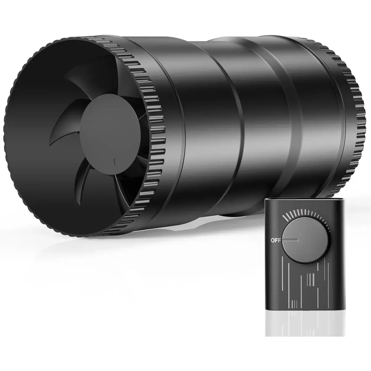 Hon&Guan 4 Inch Inline Duct Fan with Controller - 130 CFM, 6W | Quiet Ventilation for Grow Rooms & Bathrooms - main product image