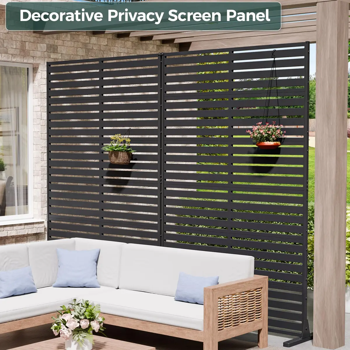 Diyfire Privacy Screen Outdoor 72" HDPE Fence Panel for Patio | Modern Garden Privacy Solution - view 2
