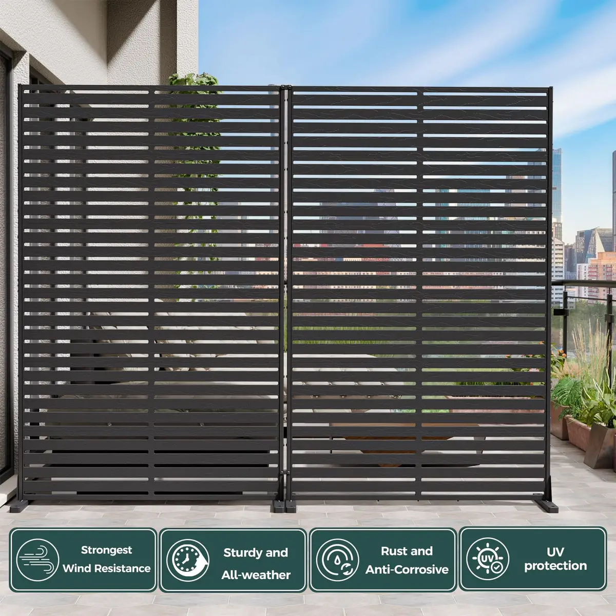 Diyfire Privacy Screen Outdoor 72" HDPE Fence Panel for Patio | Modern Garden Privacy Solution - view 4