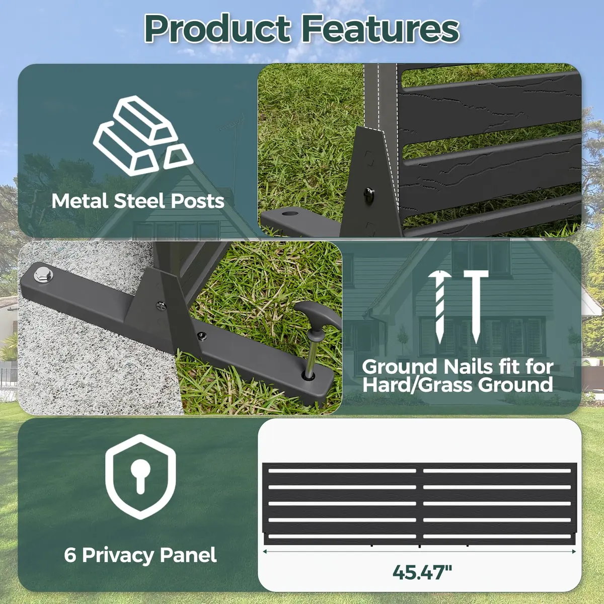 Diyfire Privacy Screen Outdoor 72" HDPE Fence Panel for Patio | Rust-Resistant, Weatherproof, Freestanding - view 3