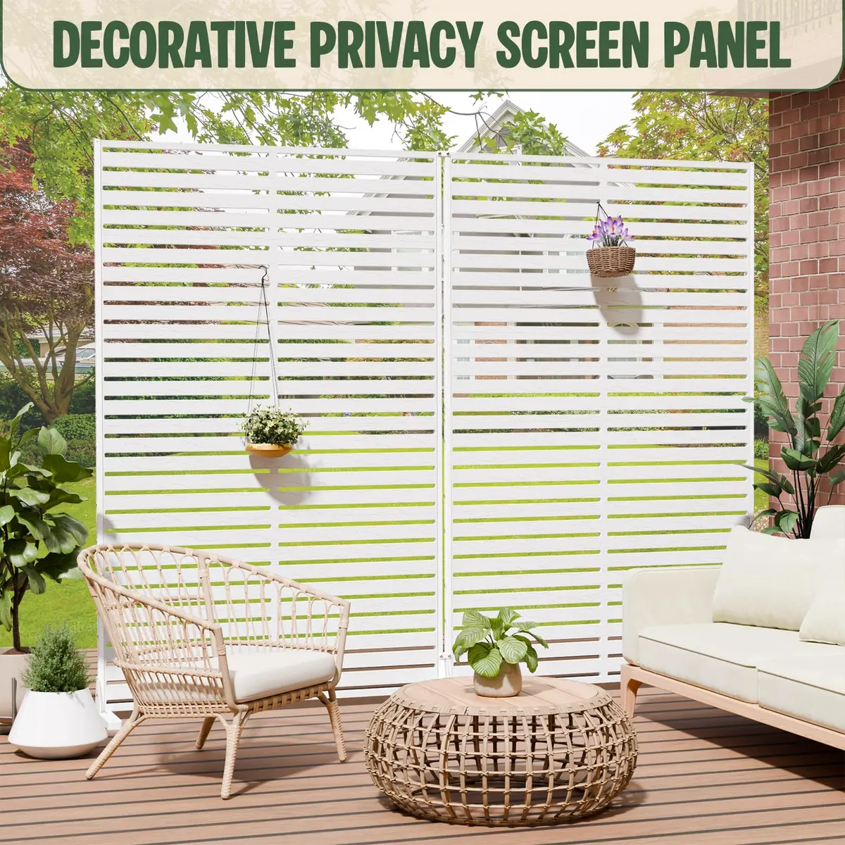 Diyfire Privacy Screen Outdoor 72" HDPE Fence Panel for Patio | Modern Garden Privacy Solution - view 2