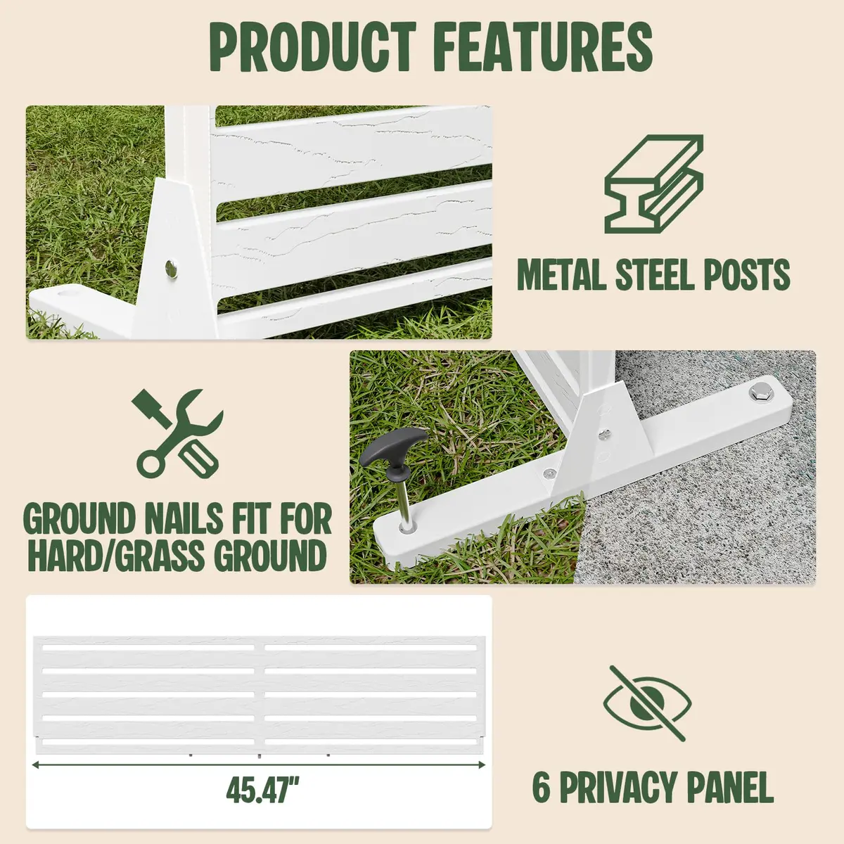 Diyfire Privacy Screen Outdoor 72" HDPE Fence Panel for Patio | Modern Garden Privacy Solution - view 3