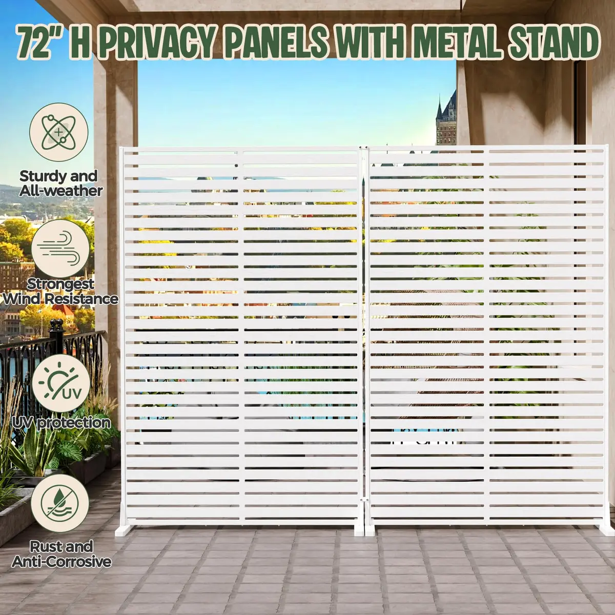 Diyfire Privacy Screen Outdoor 72" HDPE Fence Panel for Patio | Modern Garden Privacy Solution - view 4