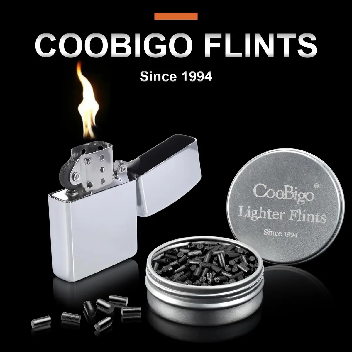 CooBigo Lighter Flints and Cotton Wicks Repair Kit (100 Flints, 20 Wicks) | Extend Lighter Life - view 5