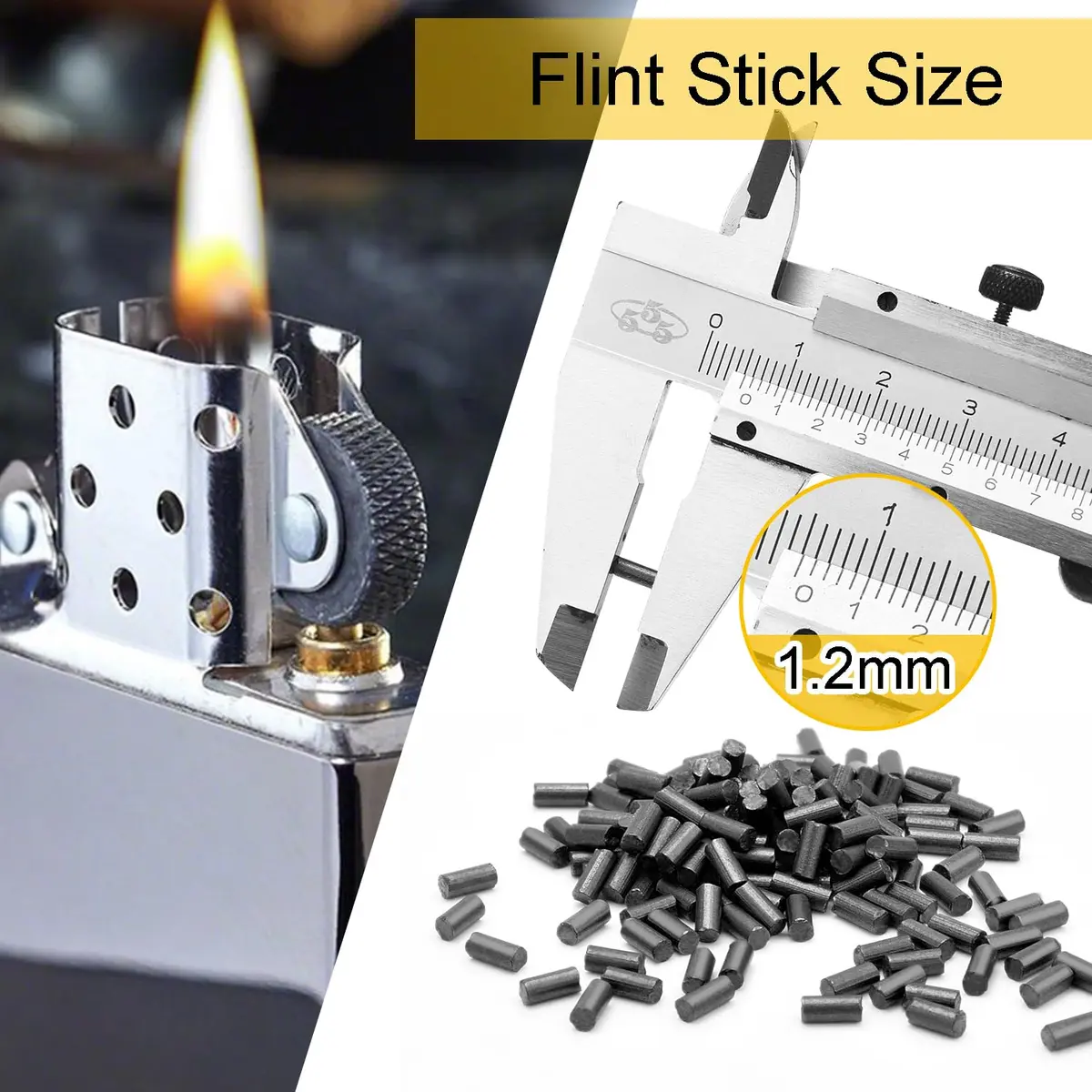 CooBigo Lighter Flints and Cotton Wicks Repair Kit (100 Flints, 20 Wicks) | Extend Lighter Life - view 3