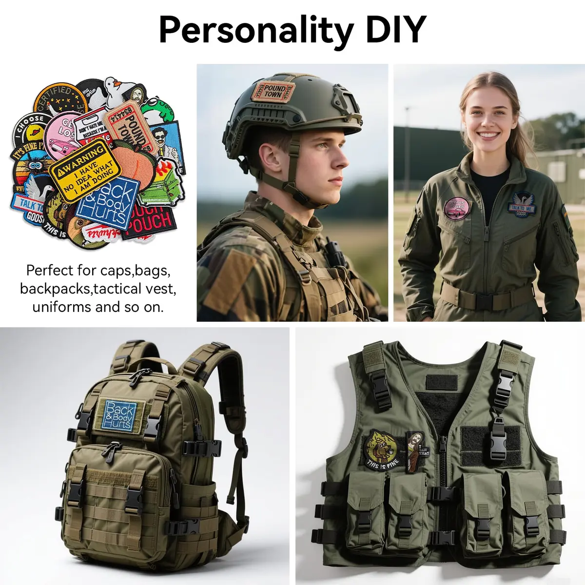 Harsgs Funny Tactical Morale Patches Pack 20pcs (2-3 inch) - view 5