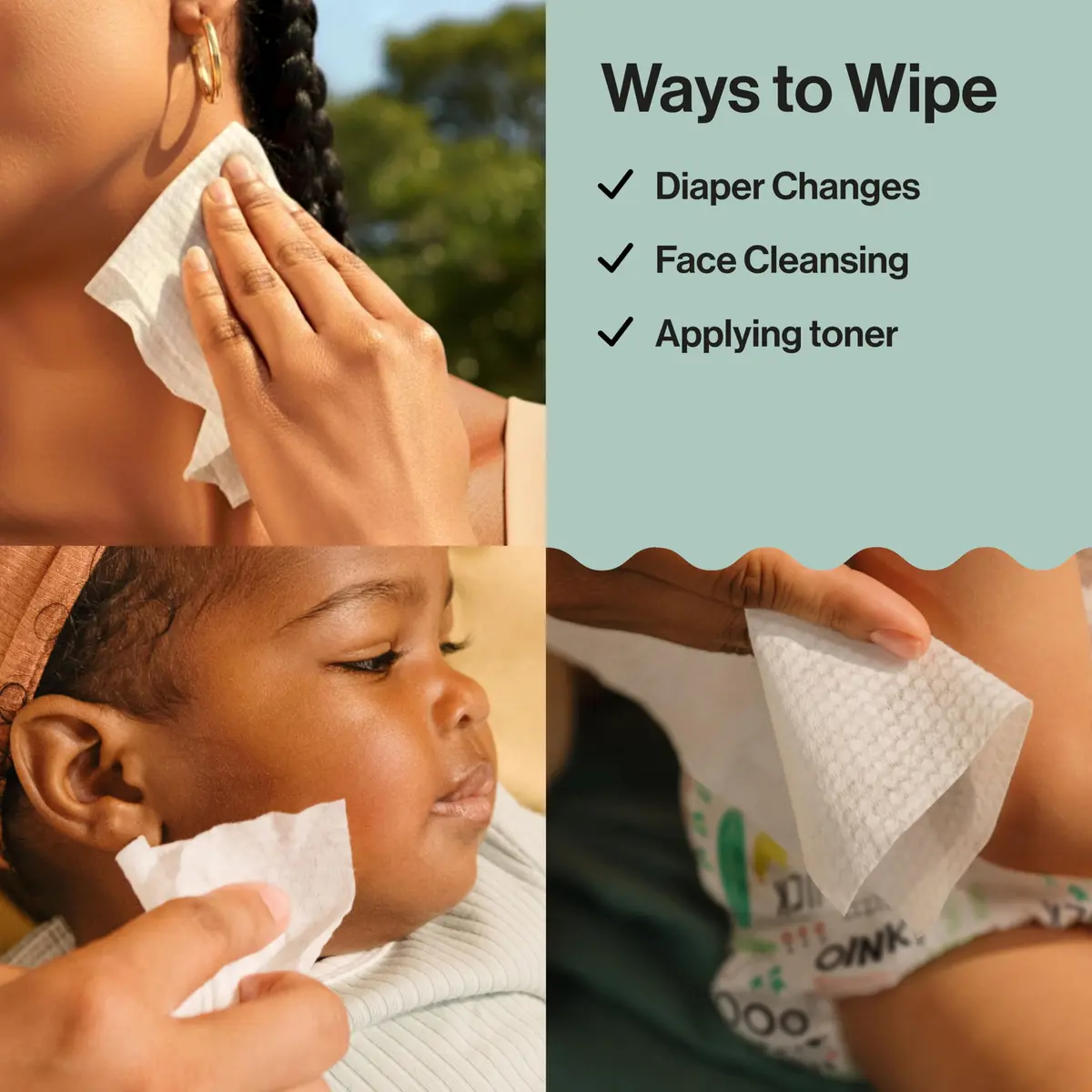 The Honest Company 100% Pure Organic Cotton Dry Wipes, Hypoallergenic, Multi-Use, Baby Facial Cloths, 576 Count (Pack of 3) - view 7