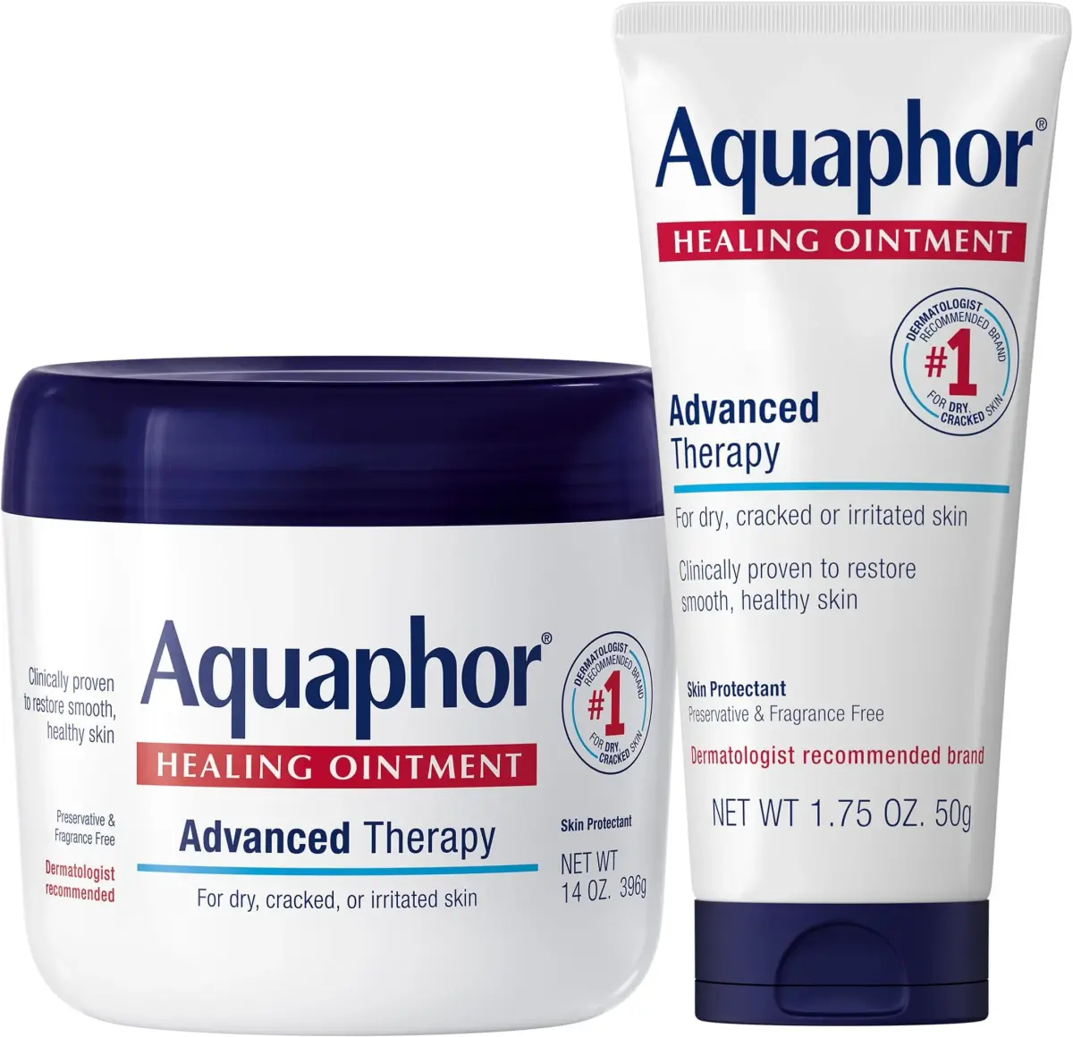 Aquaphor Healing Ointment Advanced Therapy Skin Protectant Set 500.5g (14 Oz Jar + 1.75 Oz Tube) | Clinically Proven for Dry Skin - main product image