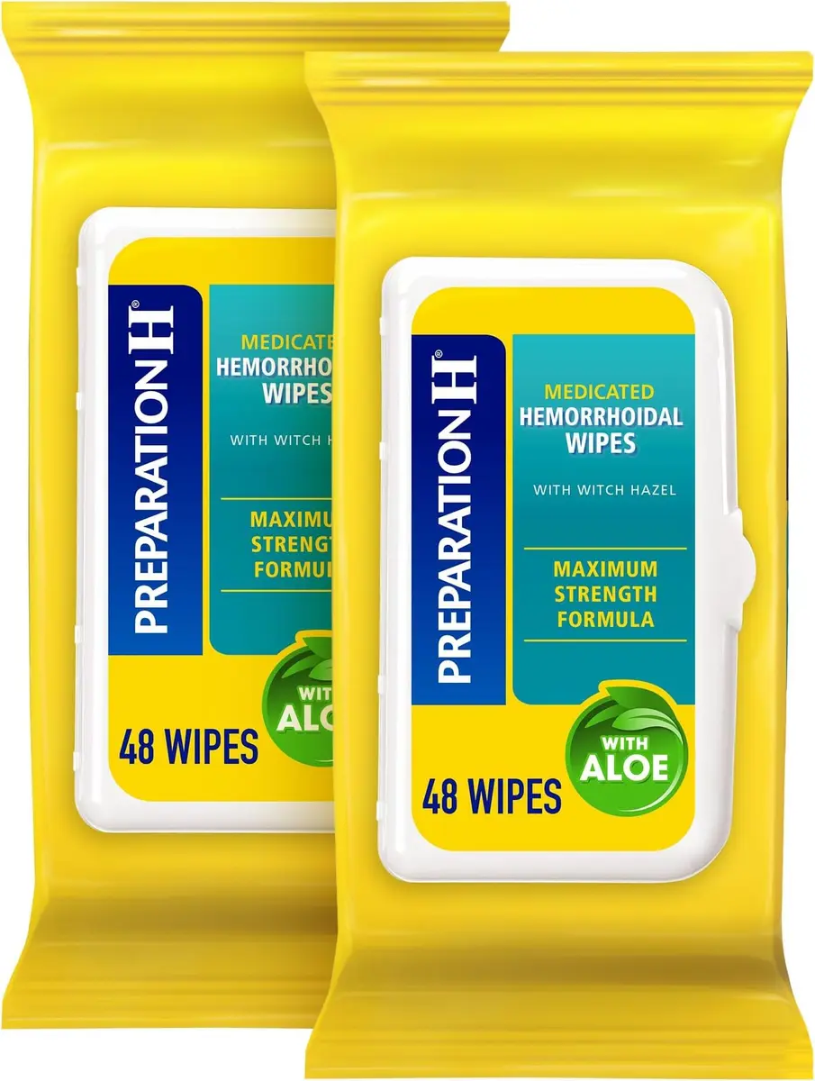 Preparation H Hemorrhoid Flushable Wipes with Witch Hazel 48 Count (Pack of 24) | FDA Approved Medication for Irritation Relief - main product image