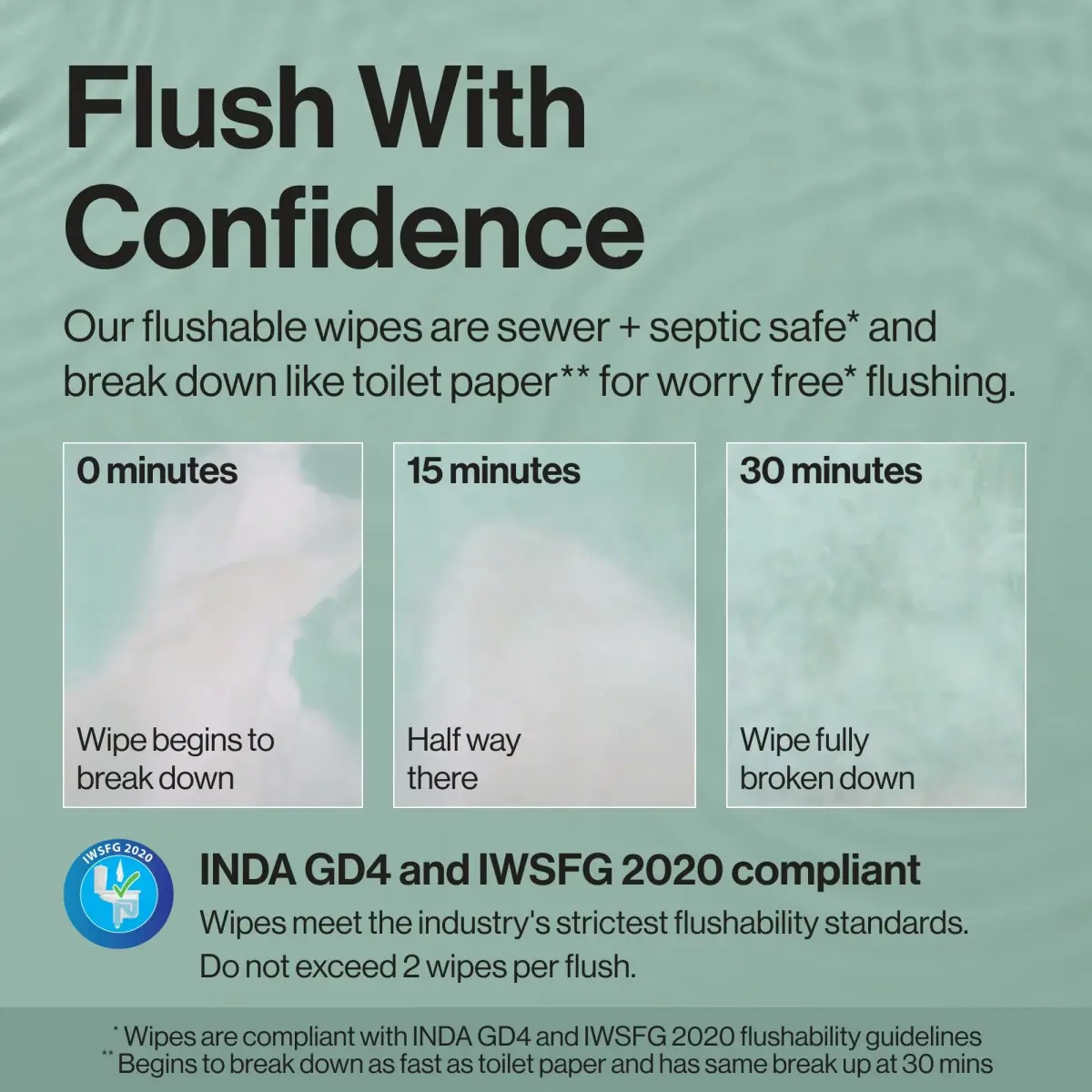 The Honest Company Hypoallergenic Flushable Wipes Tropical Leaves 126 Count (Pack of 3) | Sewer + Septic Safe, Plant-Based Cloth - view 4