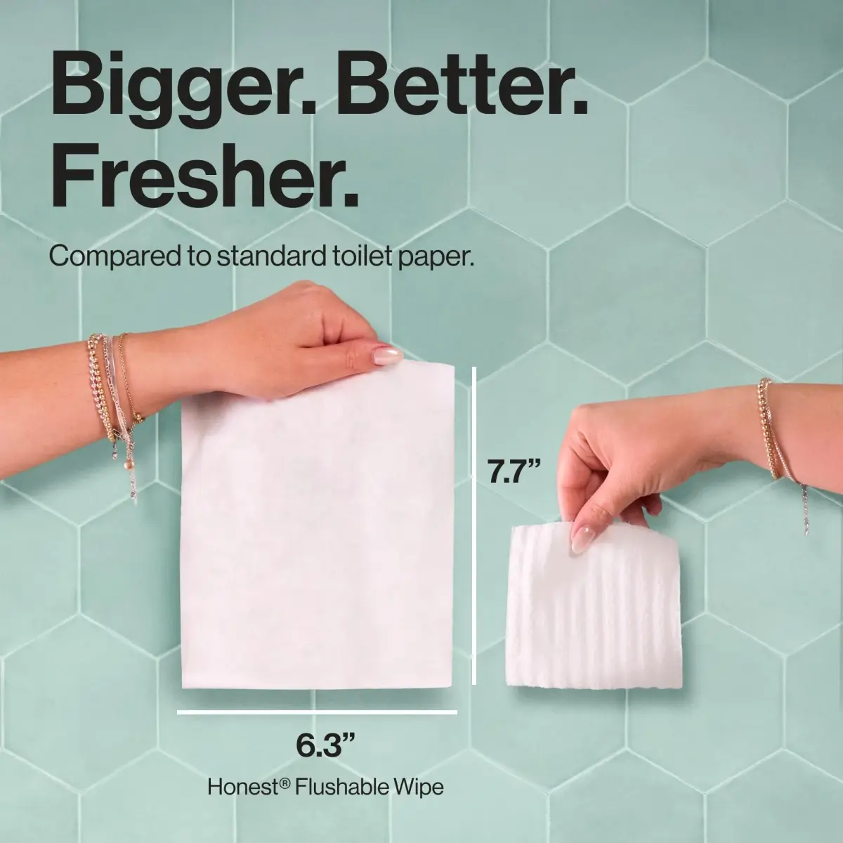 The Honest Company Hypoallergenic Flushable Wipes Tropical Leaves 126 Count (Pack of 3) | Sewer + Septic Safe, Plant-Based Cloth - view 7