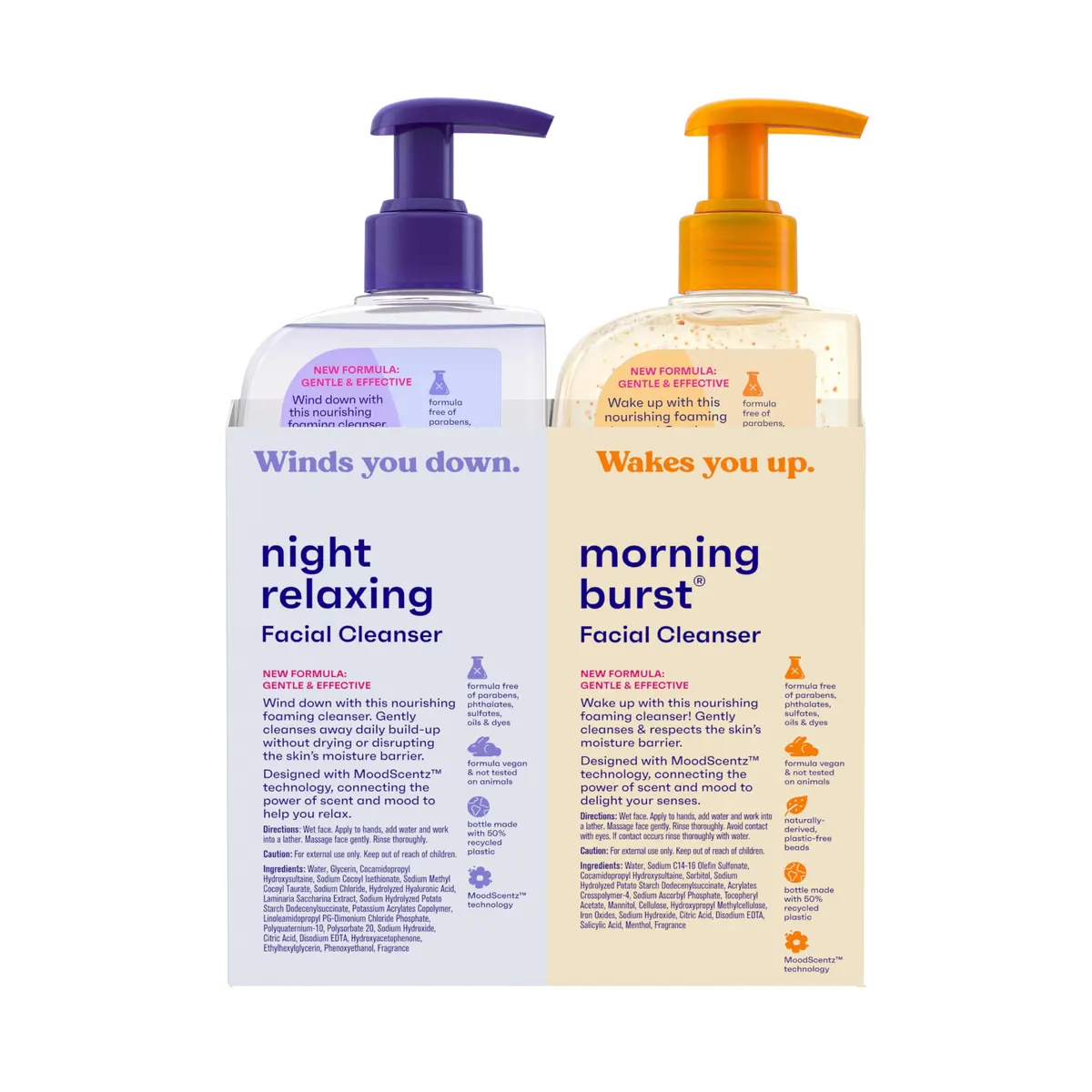 Clean & Clear Oil-Free Facial Cleansers Morning Burst & Night Relaxing 192 fl oz (16 oz 2 Count Pack of 12) | Gentle Daily Cleansing - view 6