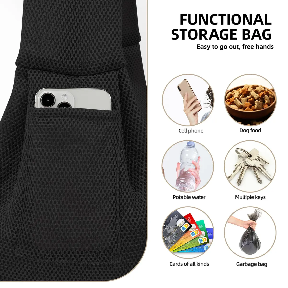 ARZQUT Dog and Cats Carrier Sling, Breathable Small Pet Carrier, 21 x 12 inches | Hands-Free Travel - view 6