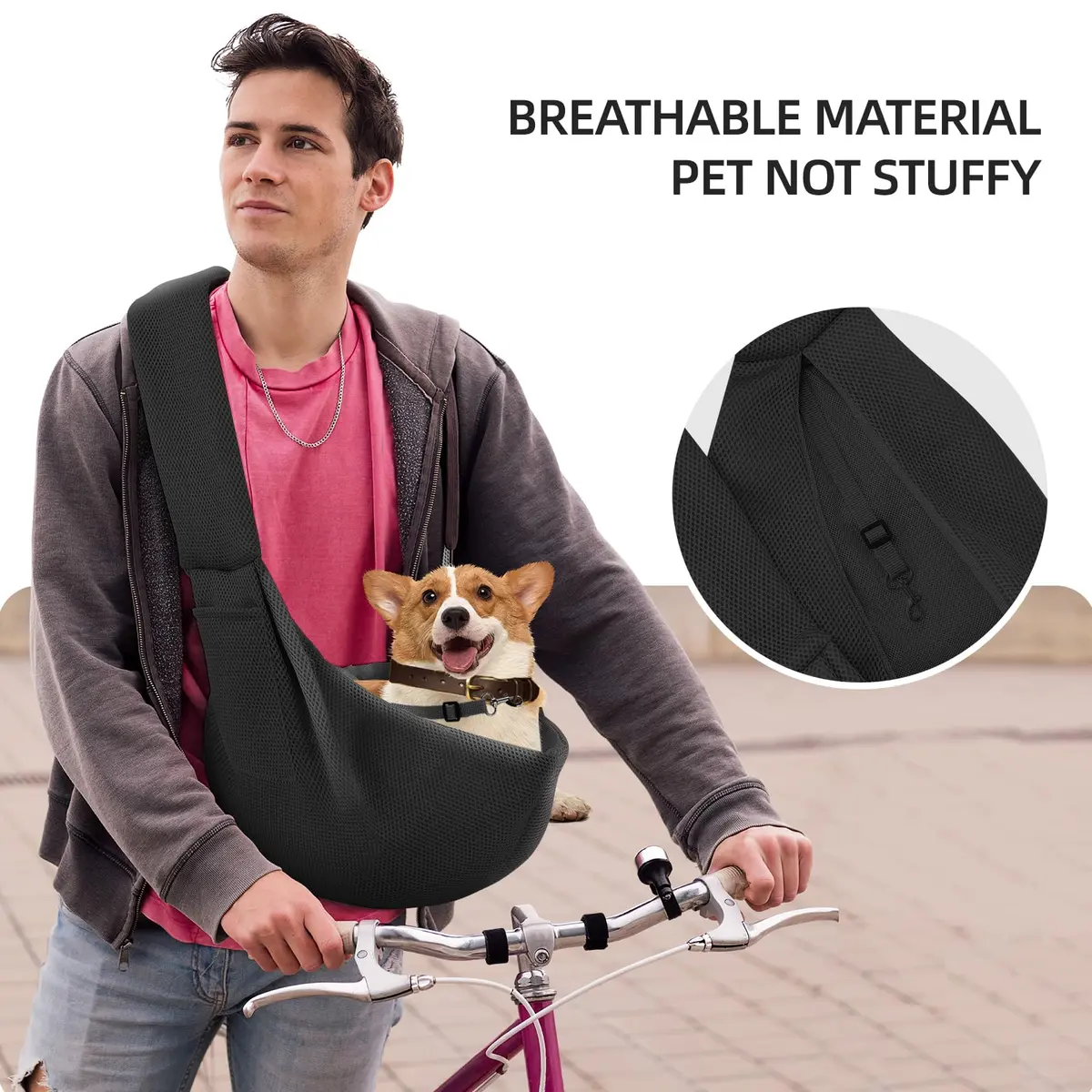 ARZQUT Dog and Cats Carrier Sling, Breathable Small Pet Carrier, 21 x 12 inches | Hands-Free Travel - view 7