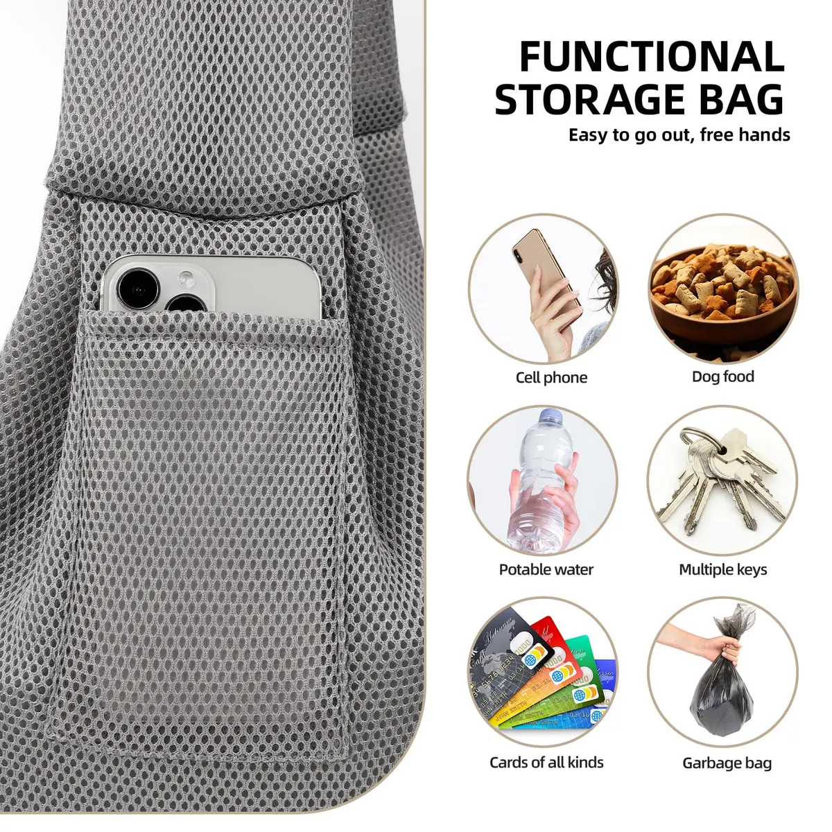 ARZQUT Dog and Cats Carrier Sling | Breathable Small Pet Carrier for Travel & Daily Use - view 6