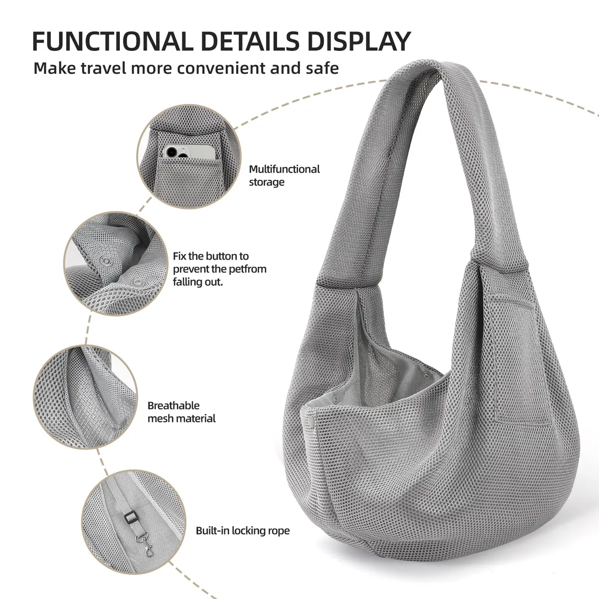 ARZQUT Dog and Cats Carrier Sling | Breathable Small Pet Carrier for Travel & Daily Use - view 3