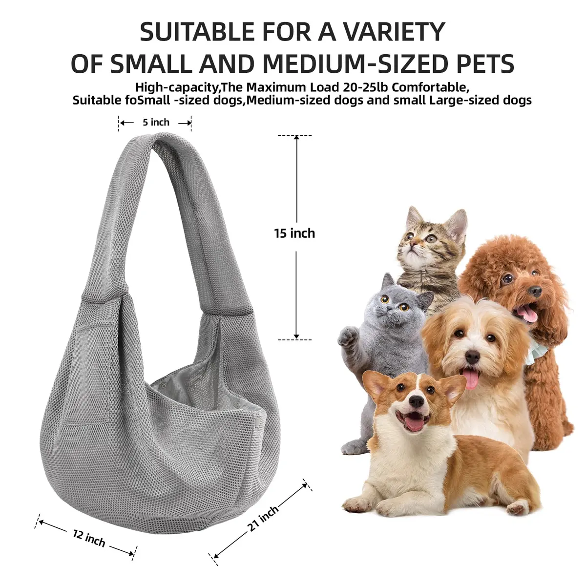 ARZQUT Dog and Cats Carrier Sling | Breathable Small Pet Carrier for Travel & Daily Use - view 4