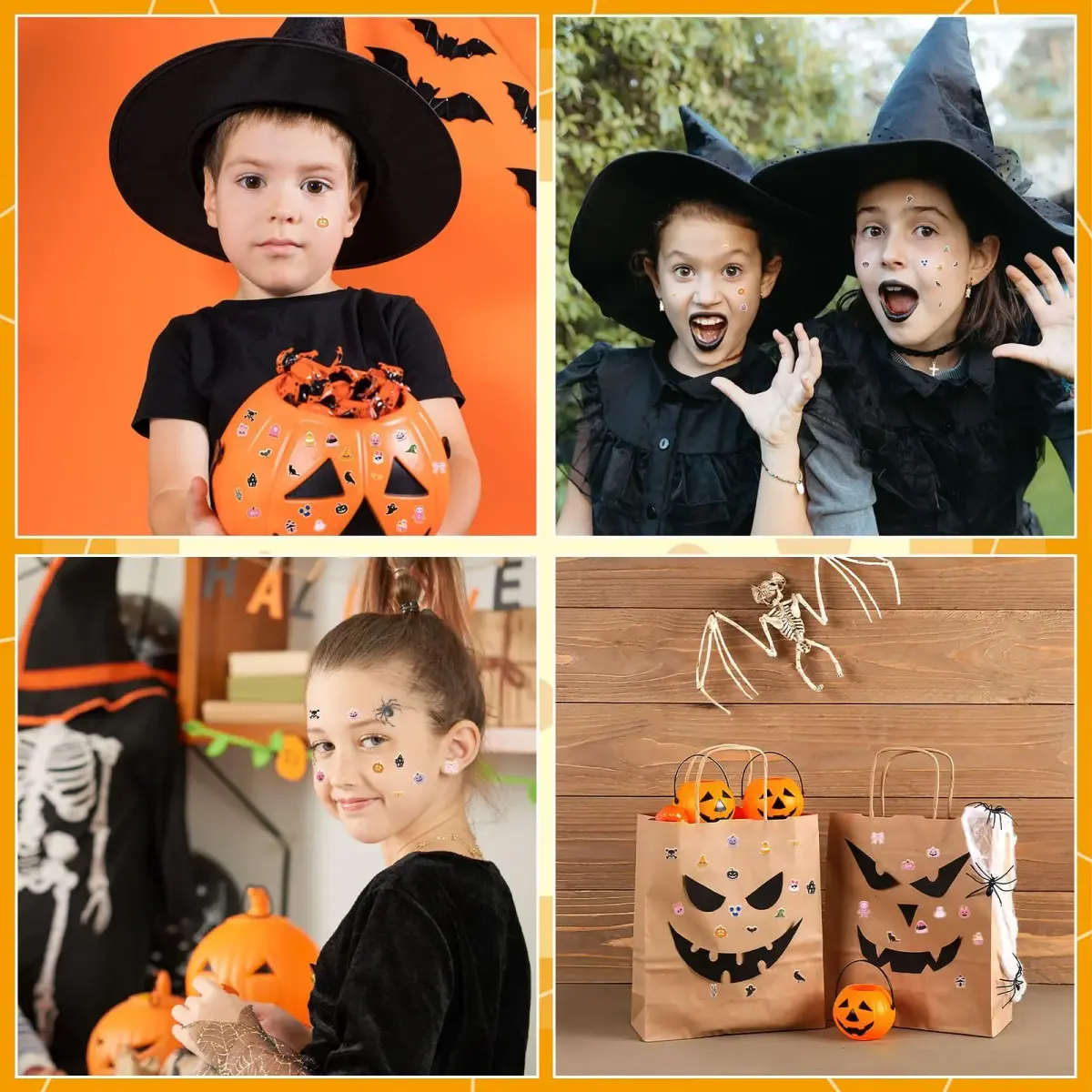AUGSUN 240 Pcs Halloween Stick-on Earrings | 8 mm (0.31 in) - view 6
