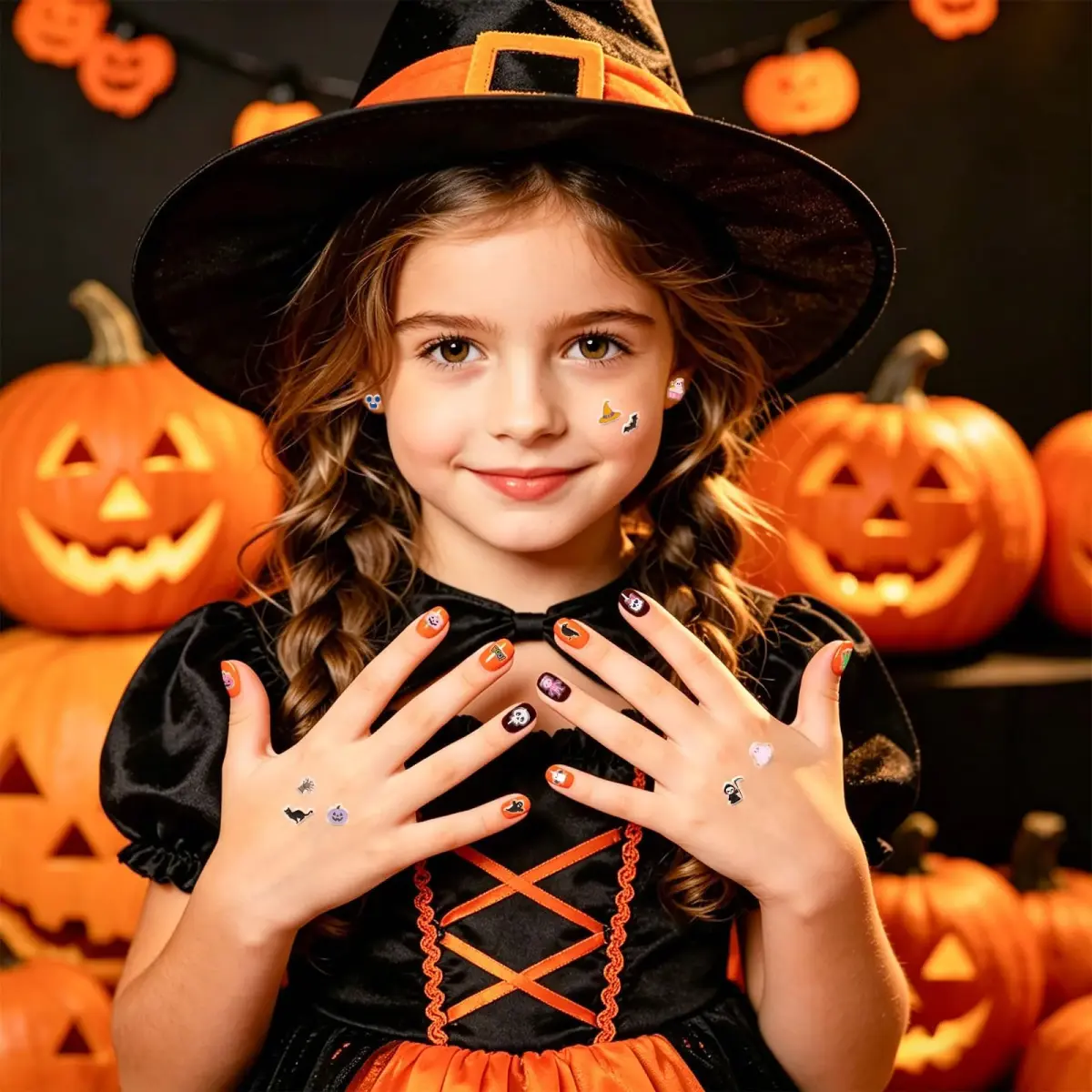 AUGSUN 240 Pcs Halloween Stick-on Earrings | 8 mm (0.31 in) - view 7