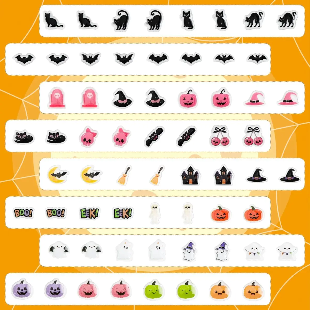 AUGSUN 240 Pcs Halloween Stick-on Earrings | 8 mm (0.31 in) - view 2