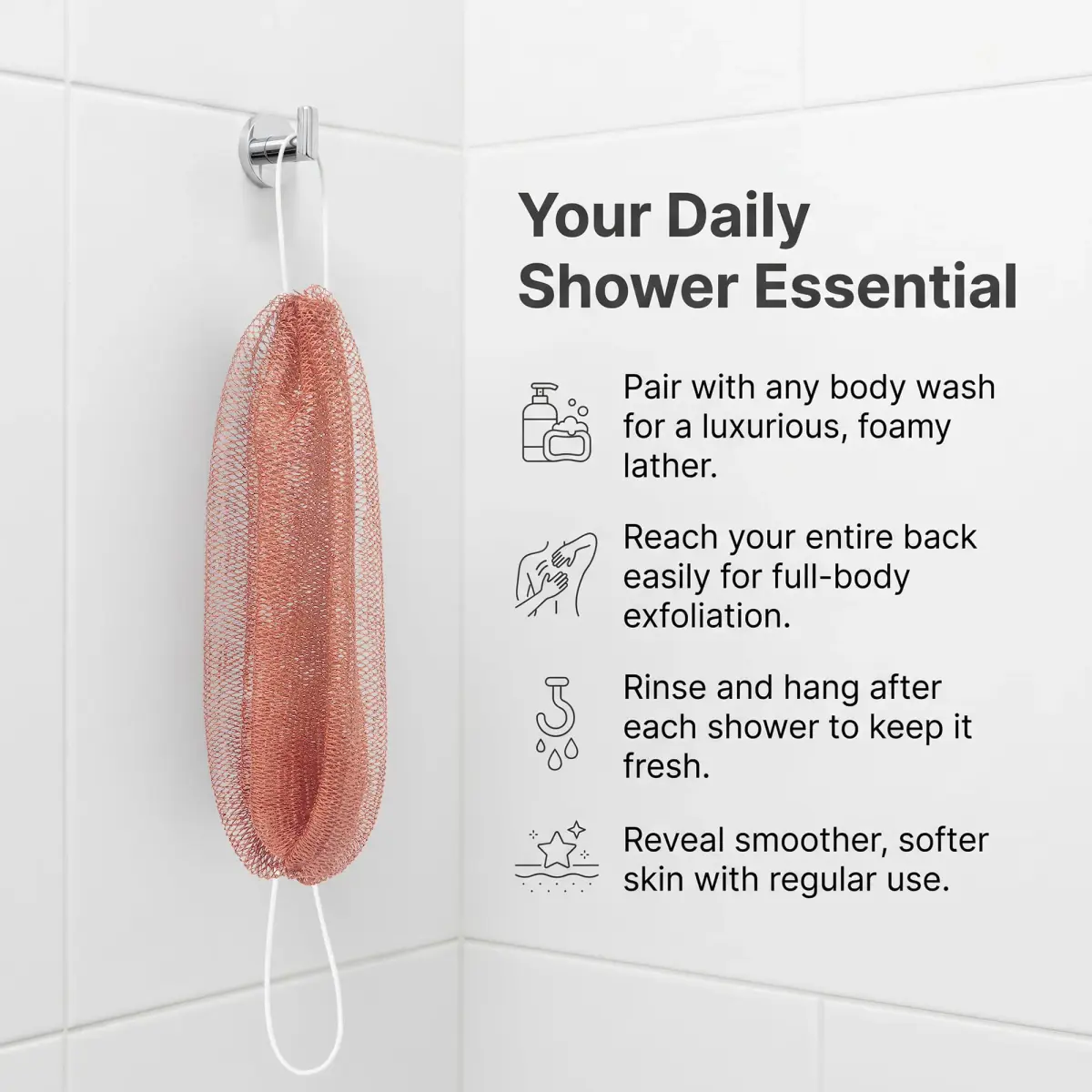 UJFQBH African Net Sponge 3 Pack (Berry Pink) | Deep Cleansing & Gentle Exfoliation for All Skin Types - view 4