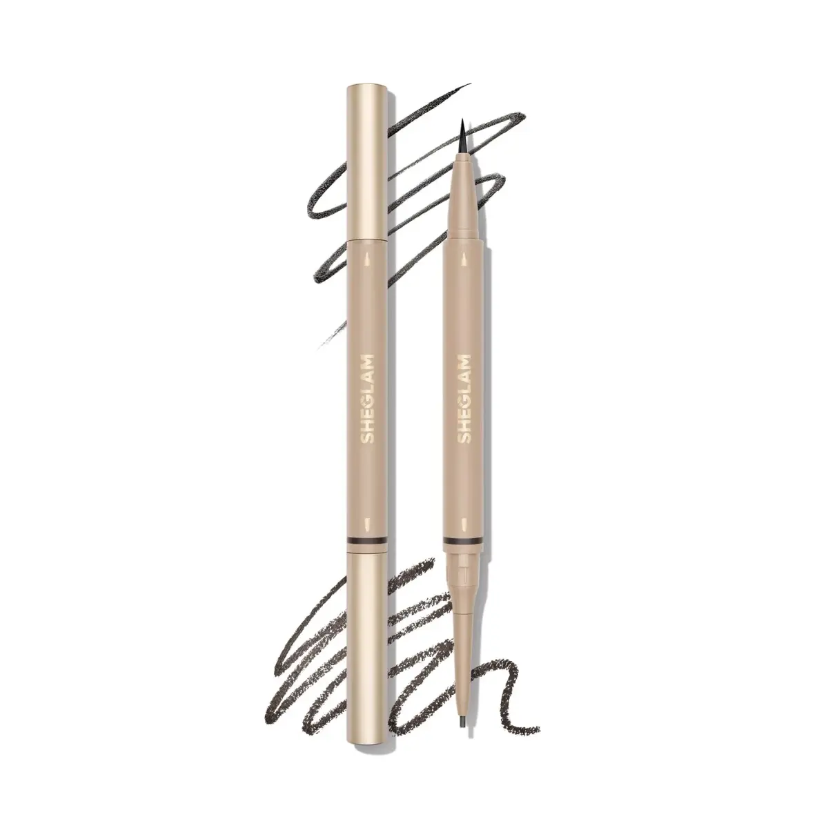 SHEGLAM Dual-Sided Eyebrow Pencil 11 Ebony | Waterproof Matte Cream & Liquid Pen - main product image