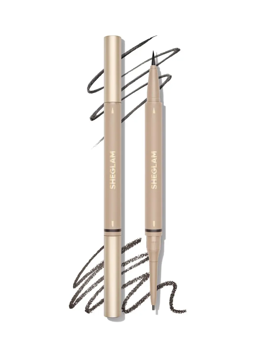 SHEGLAM Dual-Sided Eyebrow Pencil 11 Ebony | Waterproof Matte Cream & Liquid Pen - main product image