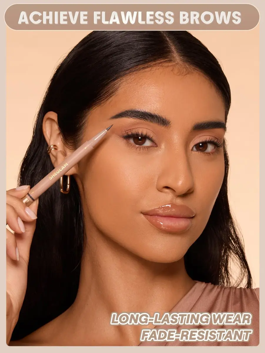 SHEGLAM Dual-Sided Eyebrow Pencil 11 Ebony | Waterproof Matte Cream & Liquid Pen - view 3