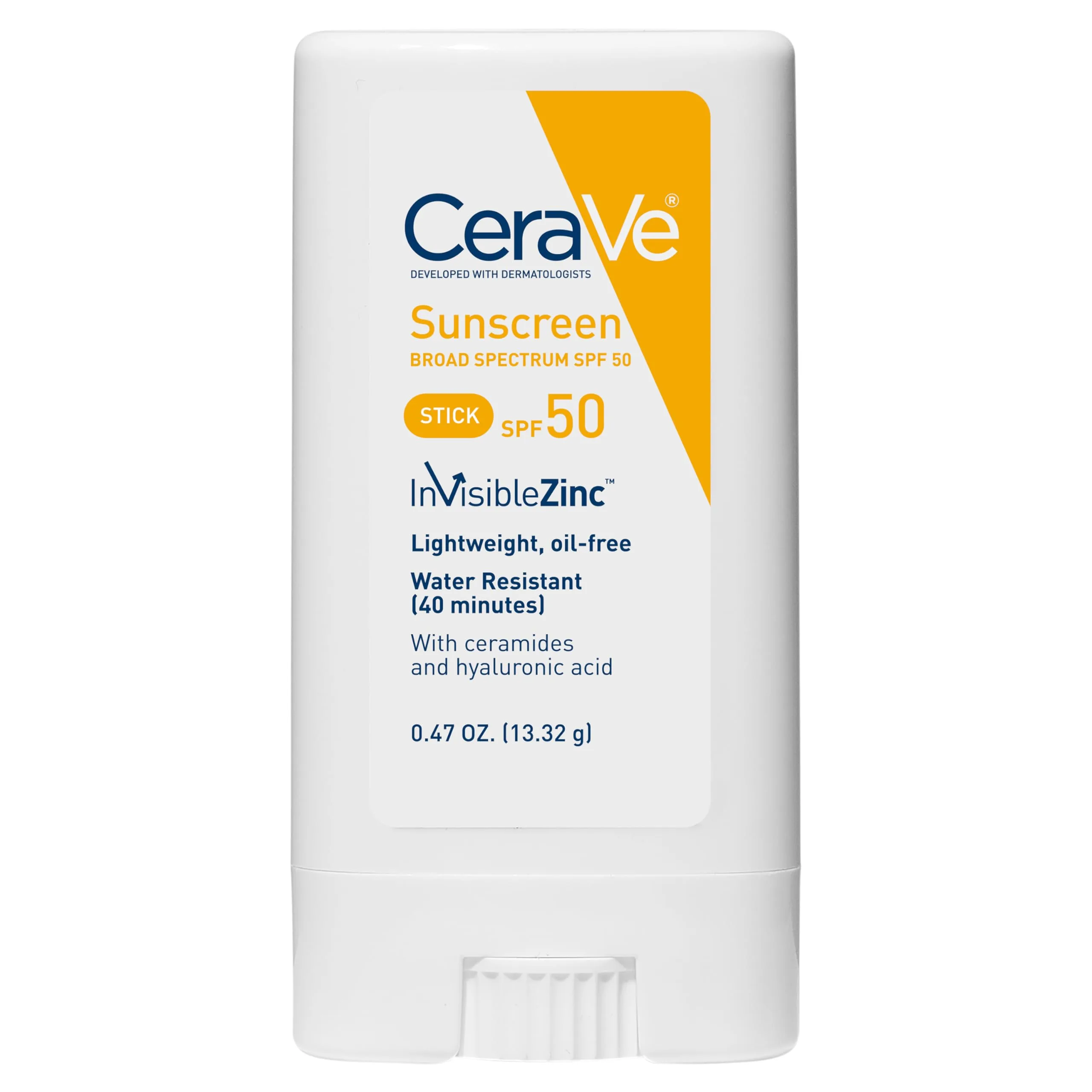 CeraVe Mineral Sunscreen Stick SPF 50, Broad Spectrum Face Sunscreen with Hyaluronic Acid & Ceramides | Fragrance Free & Oil Free - main product image
