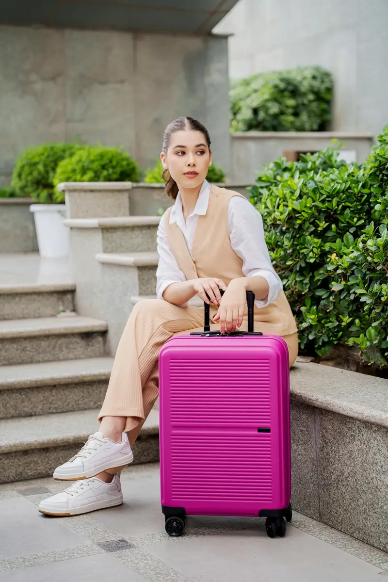 TRIPS AXIS 20-Inch Carry-On Lightweight Durable Hardside Luggage Deep Orchid | 8-Wheel Spinner Cabin Size - view 7
