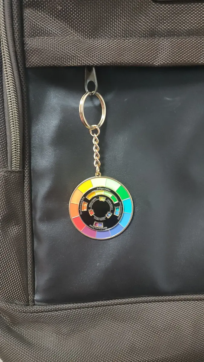 Langjitianya Creative Color Wheel Enamel Pin with Spinning Wheel, 5.1 cm (2 Inches) | Artist Lapel Pin for Backpacks, Suits, Bags - view 4