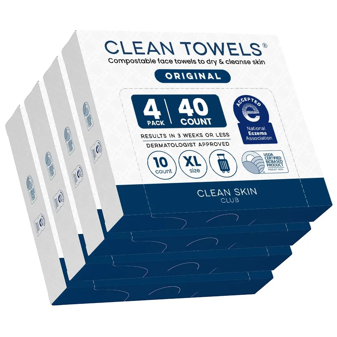 Clean Skin Club Wipe Skin_Cleaning_Wipe 40 Count | Biobased Disposable Face Towels for All Skin Types - main product image