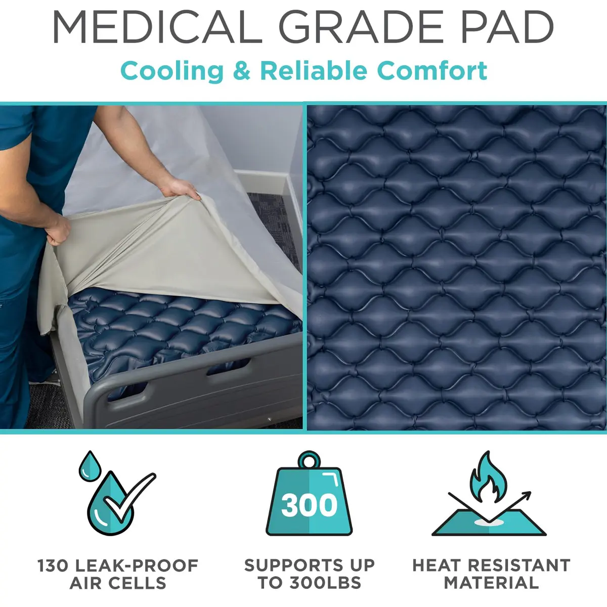 Vive Alternating Air Pressure Mattress Pad with Pump 203 cm (78 Inches) | Doctor Recommended for Bed Sore Relief - view 7