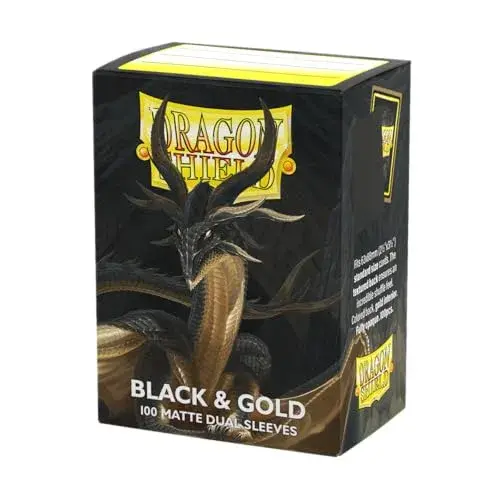 Dragon Shield Matte Dual Standard Size Card Sleeves (100ct, Black & Gold) | USA Import for TCGs - main product image