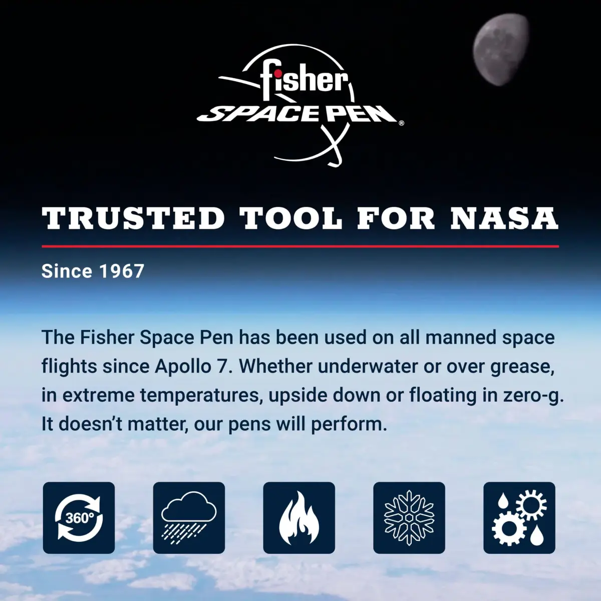 Fisher Space Pen Burgundy and Gold Space Shuttle Imprint Cap-O-Matic Pen | Writes Upside Down & Extreme Temperatures - view 4