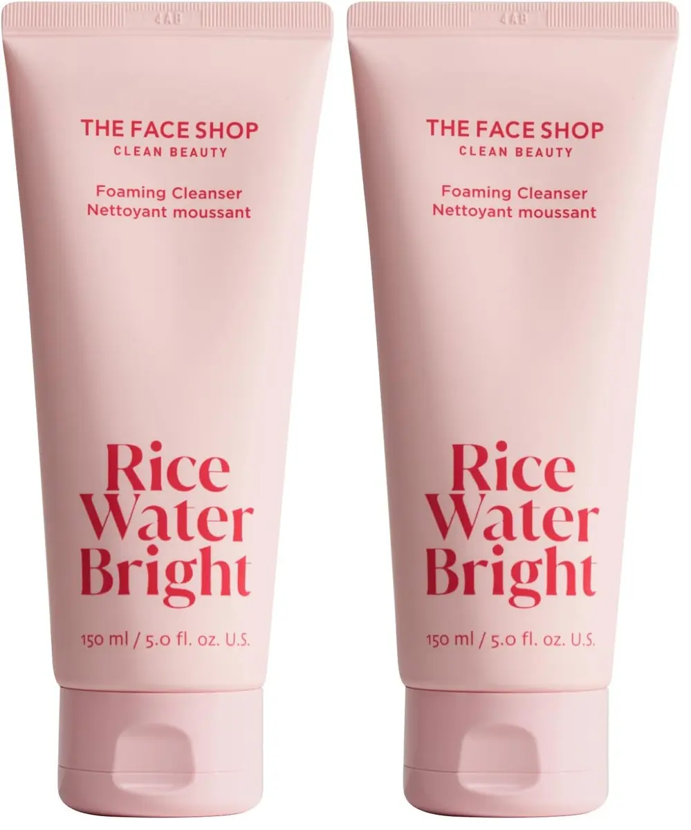 The Face Shop Rice Water Bright Foaming Cleanser 2x5.0 fl oz | Deep Pore Cleansing & Hydrating - main product image
