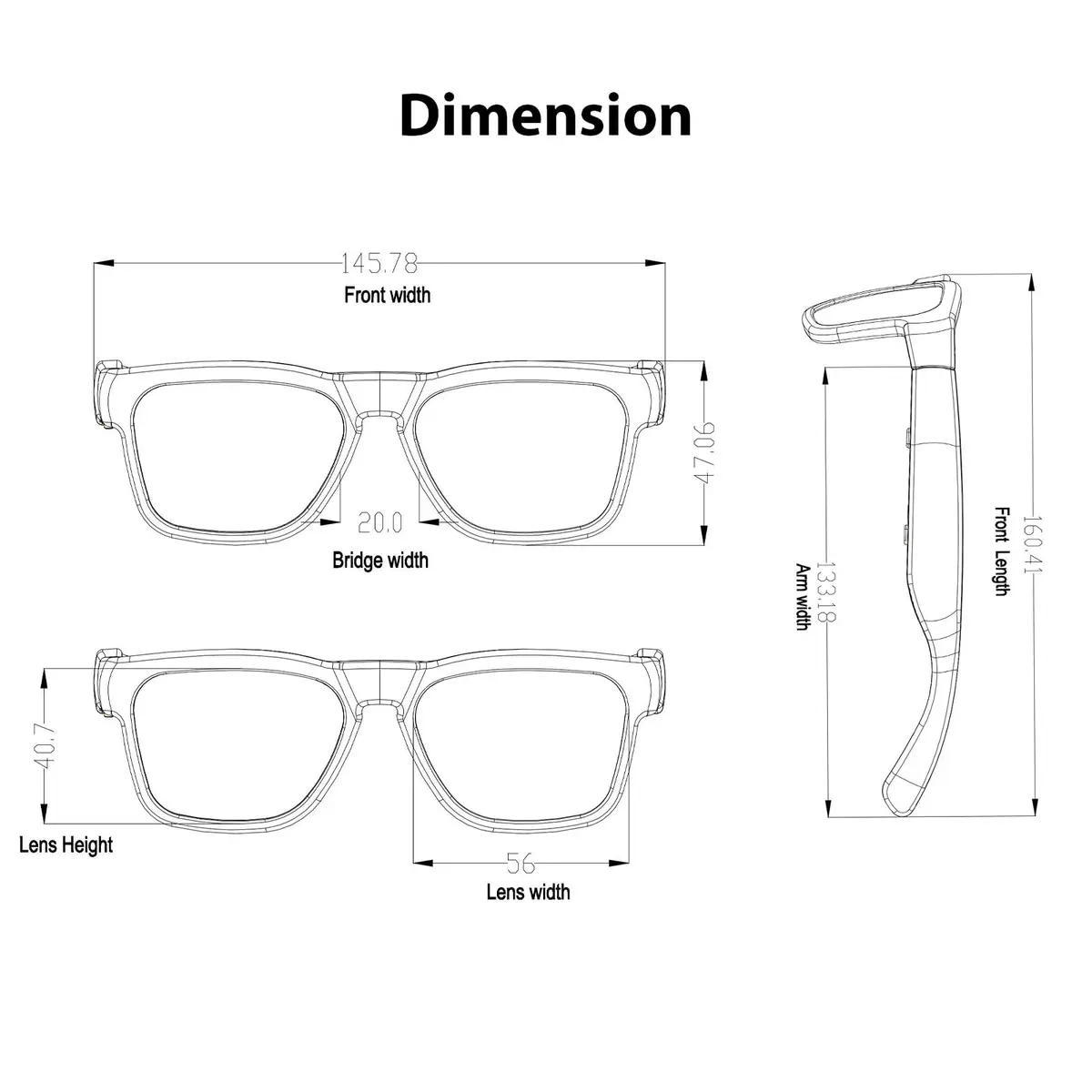 OHO AI Smart Glasses with Blue Light Blocking Lens & Open Ear Bluetooth Audio, Unisex Standard Size | AI Translation & Hands-Free Calls - view 8