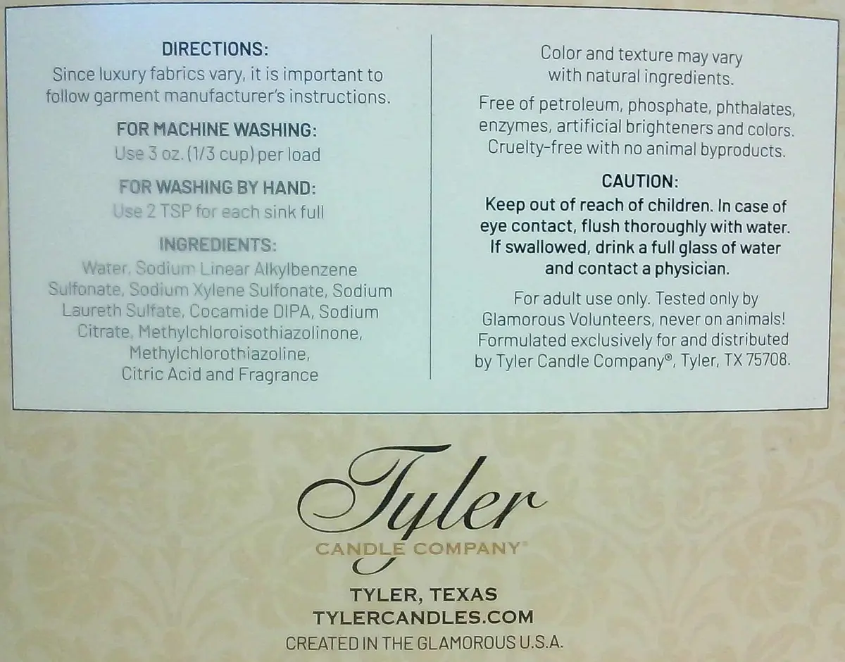 Tyler Candle Company Diva Liquid Laundry Detergent 473ml (16 Fl Oz) | Fragrance Focused Wash - view 5