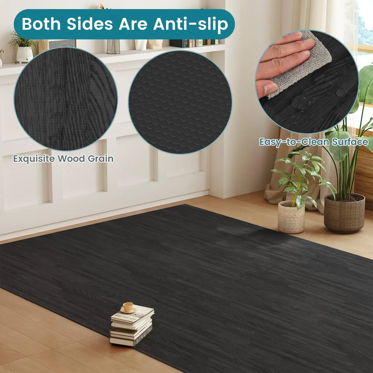HAPPYGRILL Interlocking Wood Grain EVA Foam Floor Tiles | 25 PCS, 100 Sq. Ft, Anti-Slip, Easy to Install - view 4