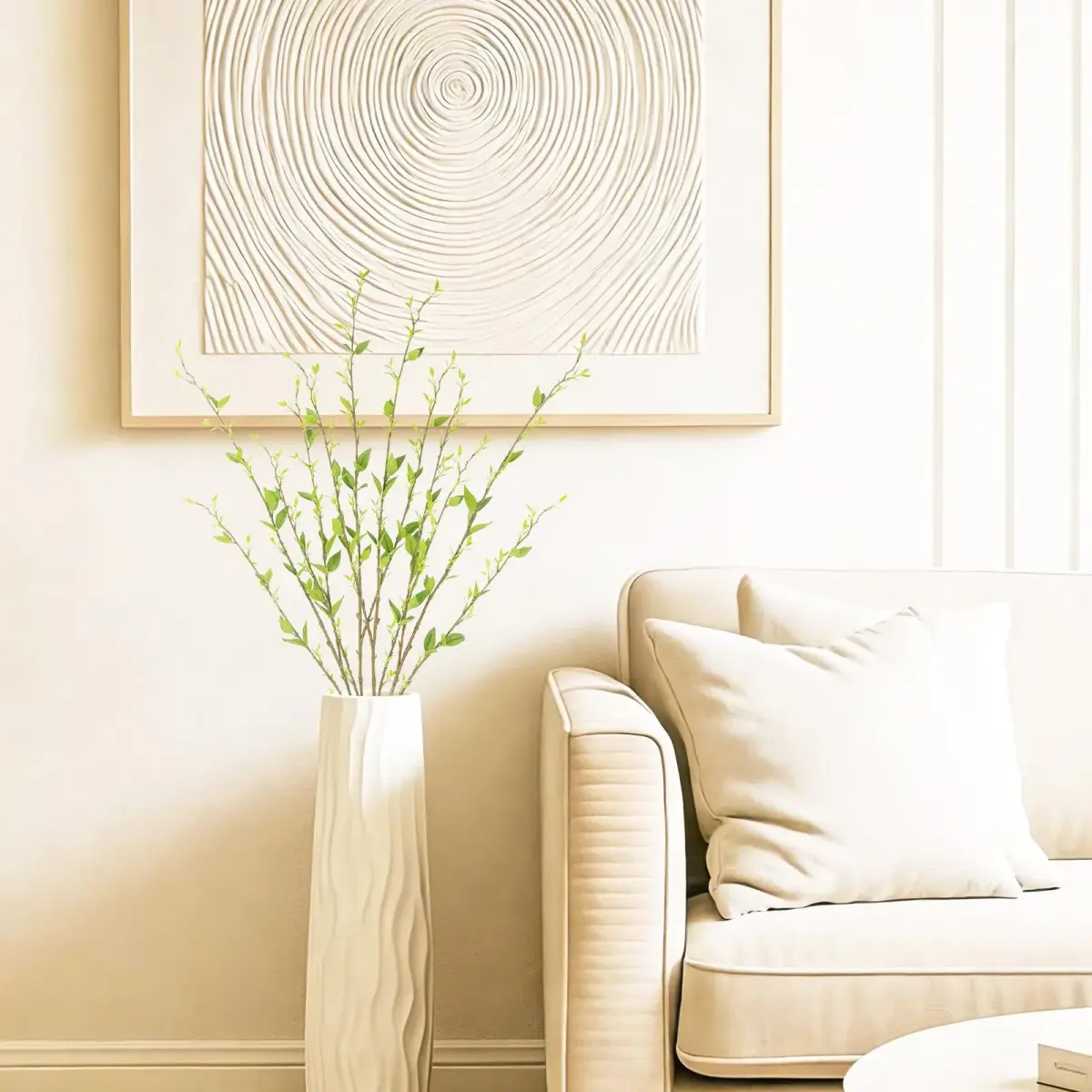 ACRYCS Artificial Branches with Leaves Green 37" (94cm) Faux Greenery Stems, Pack of 4 | Realistic Silk Foliage for Tall Vases - view 4