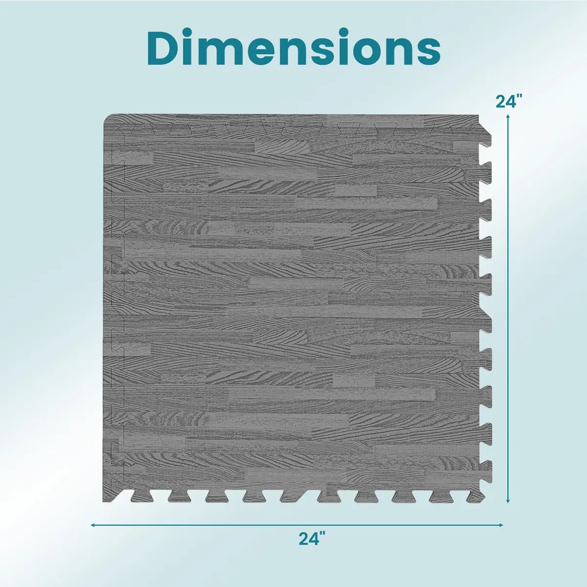HAPPYGRILL Interlocking Wood Grain EVA Foam Floor Tiles | 25 PCS, 100 Sq. Ft, Anti-Slip, 0.4" Thick - view 8
