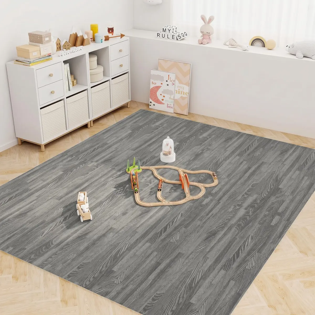 HAPPYGRILL Interlocking Wood Grain EVA Foam Floor Tiles | 25 PCS, 100 Sq. Ft, Anti-Slip, 0.4" Thick - view 9