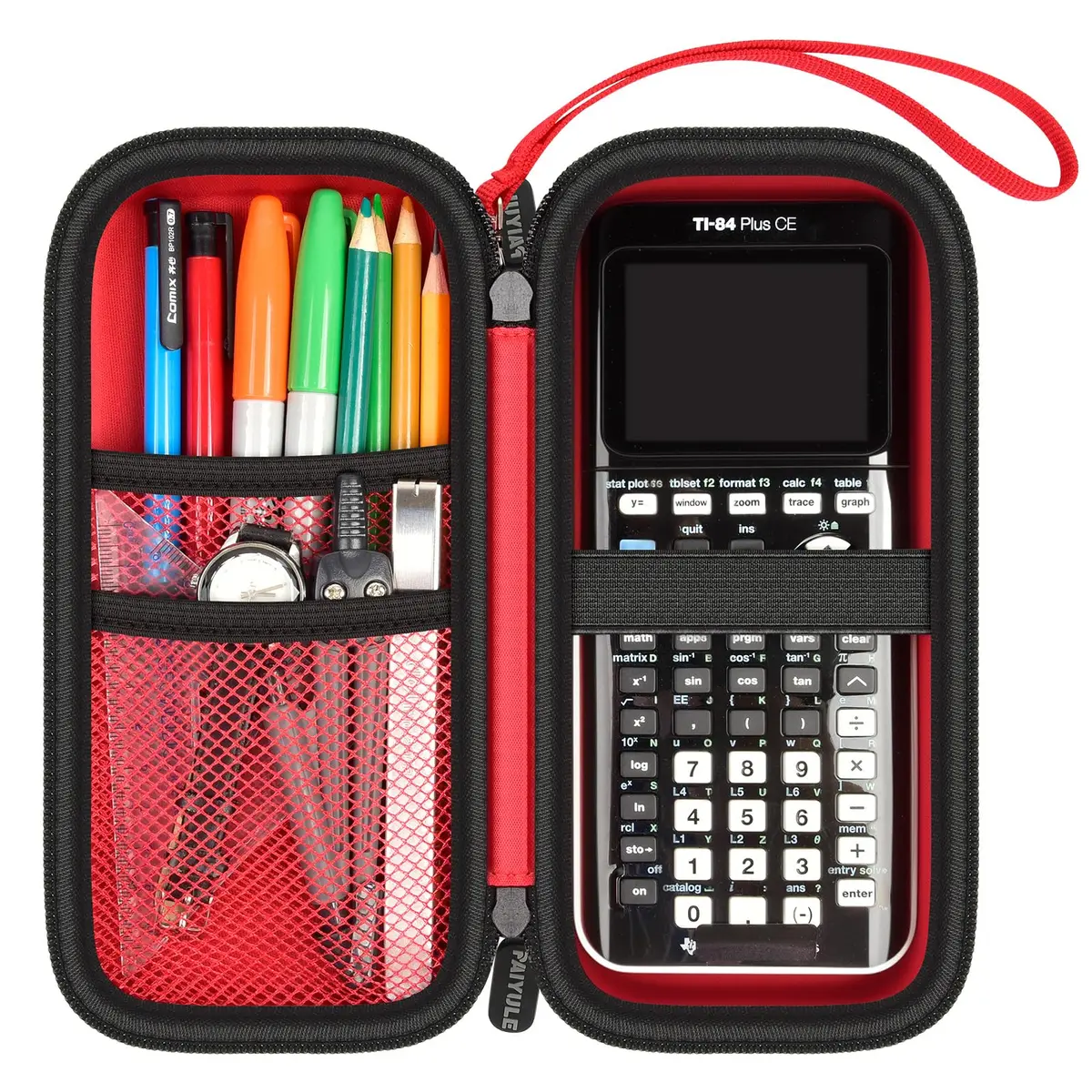 PAIYULE Red Hard Shell Calculator Case for TI-84 Plus CE/Evo/TI-30XS/TI-Nspire CX II, 23cm (9.06in) - main product image