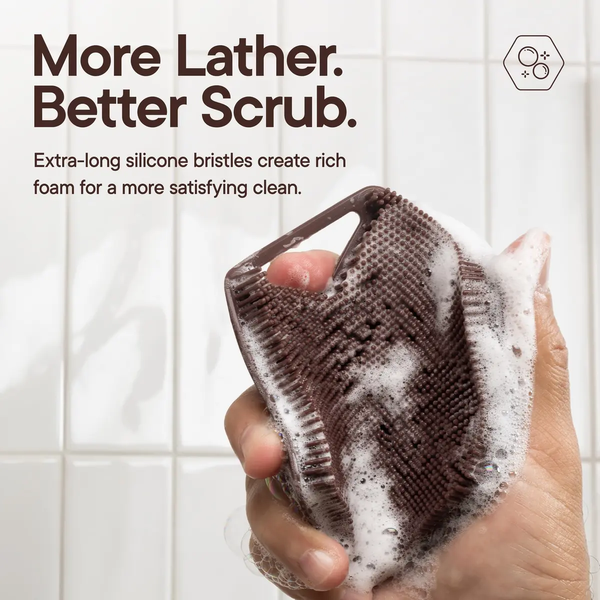 TOOLETRIES Silicone Body Scrubber 2.0 | Deep Cleaning & Exfoliation with Longer Bristles - view 5