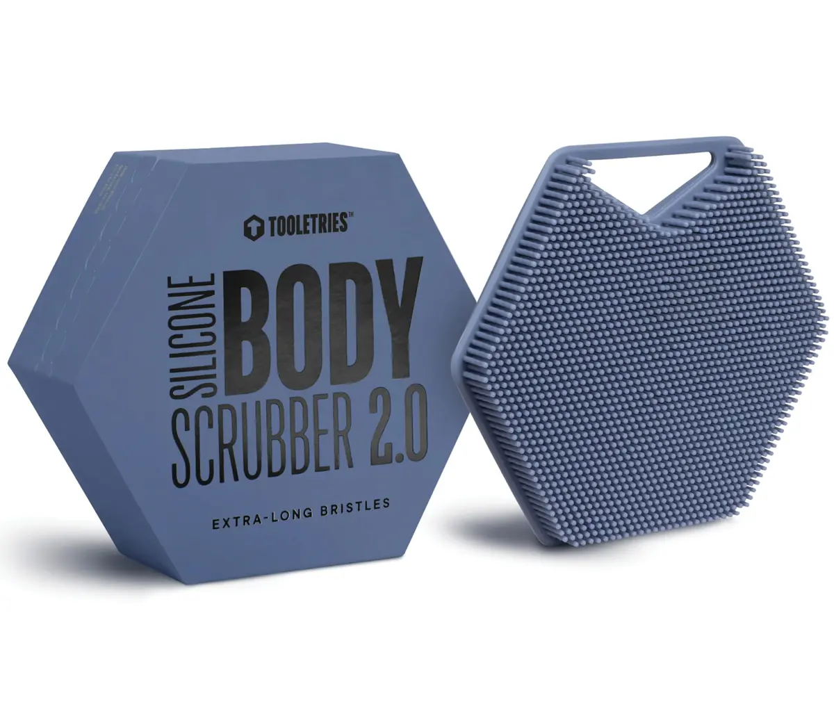 TOOLETRIES Silicone Body Scrubber 2.0 Glacier | Longer Bristles for Deep Cleaning & Exfoliation - main product image