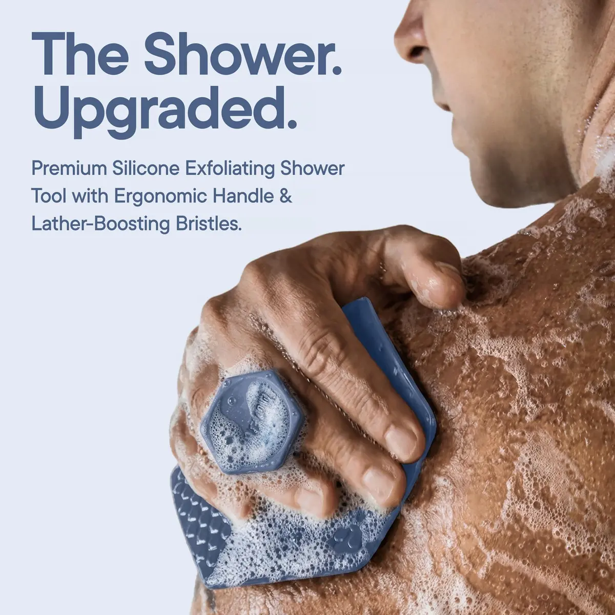 TOOLETRIES Silicone Body Scrubber 2.0 Glacier | Longer Bristles for Deep Cleaning & Exfoliation - view 2